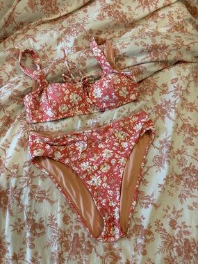 J. Crew Pink Floral Bikini Set